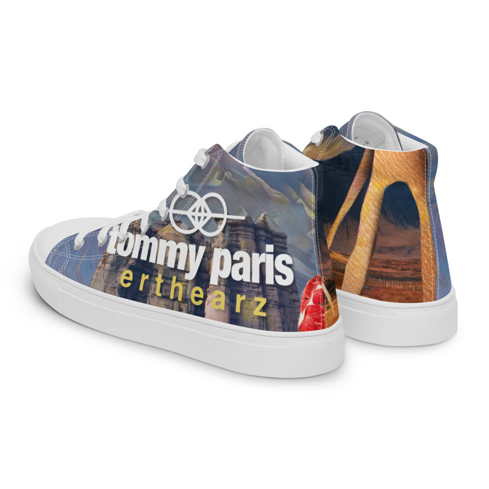 Tommy Paris "erthearz" Album Cover Art - Women’s high top canvas shoes