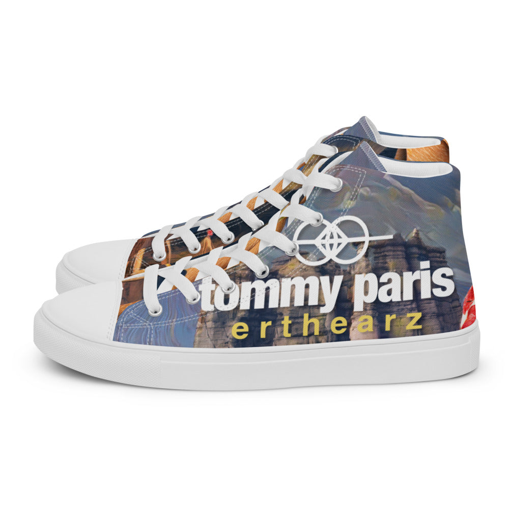 Tommy Paris "erthearz" Album Cover Art - Men’s high top canvas shoes