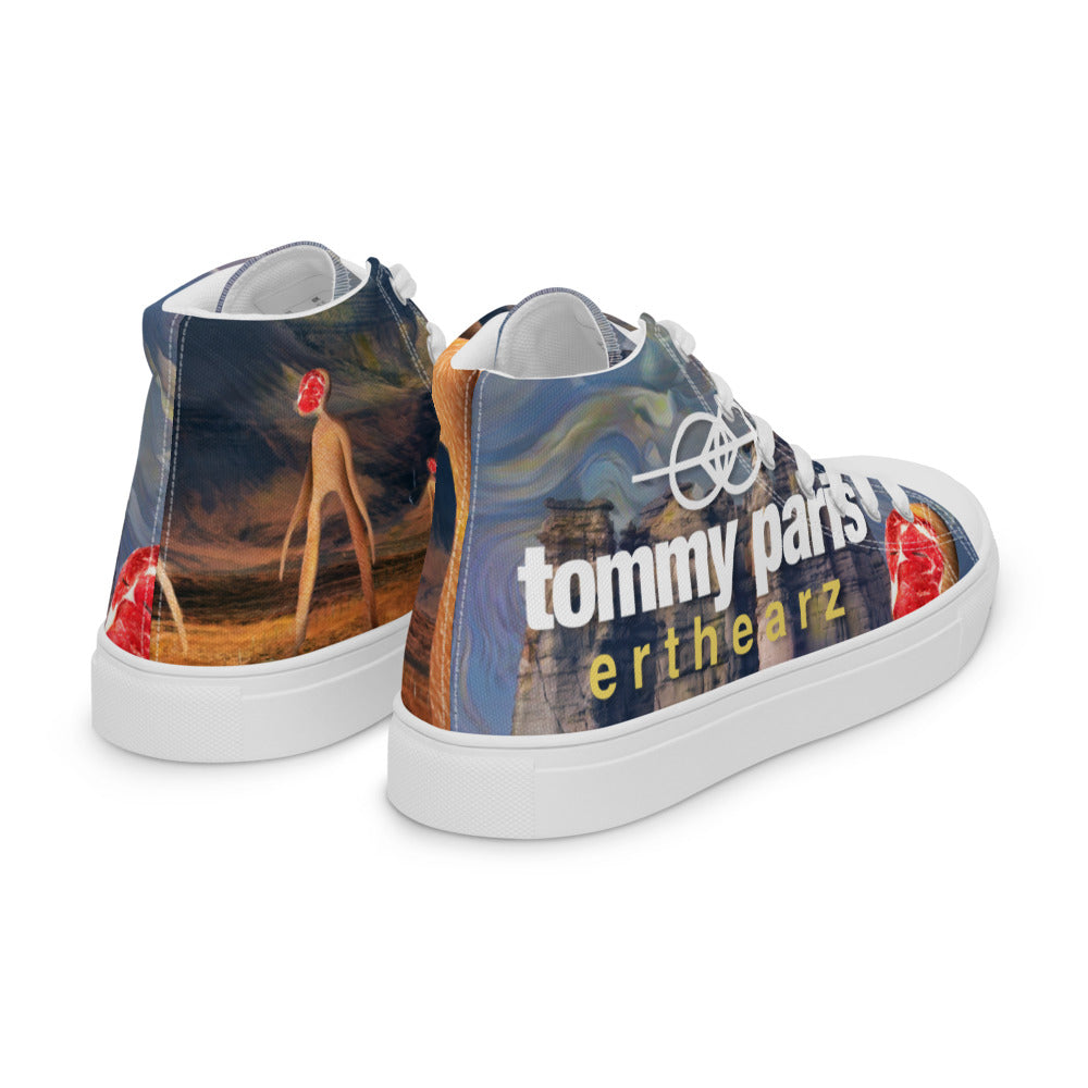 Tommy Paris "erthearz" Album Cover Art - Men’s high top canvas shoes