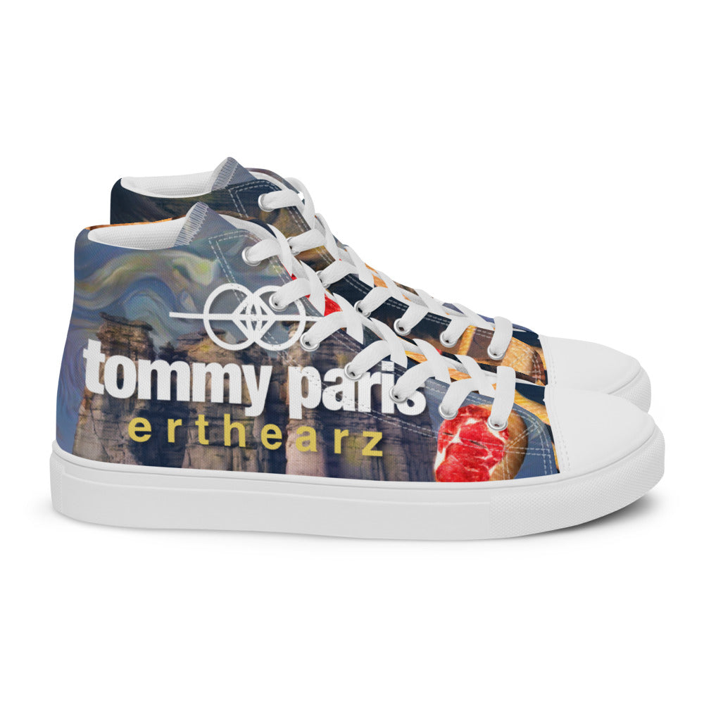Tommy Paris "erthearz" Album Cover Art - Women’s high top canvas shoes